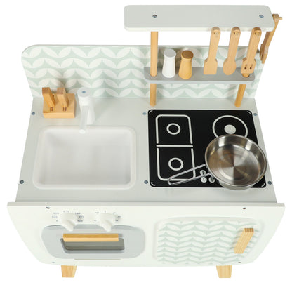 LULILO Retro Wooden Play Kitchen with Accessories – 3+