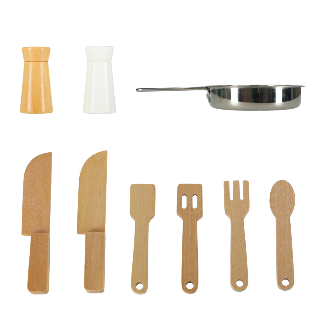 LULILO Retro Wooden Play Kitchen with Accessories – 3+