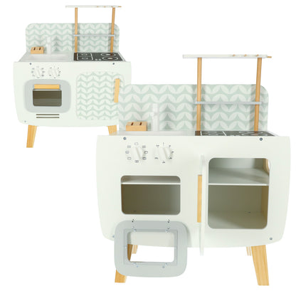 LULILO Retro Wooden Play Kitchen with Accessories – 3+