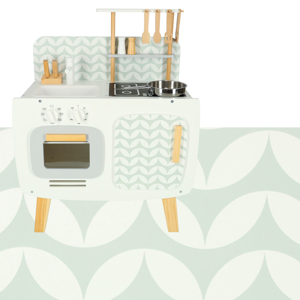 LULILO Retro Wooden Play Kitchen with Accessories – 3+