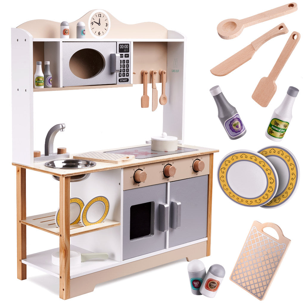 LULILO Kuketo Wooden Play Kitchen with Accessories