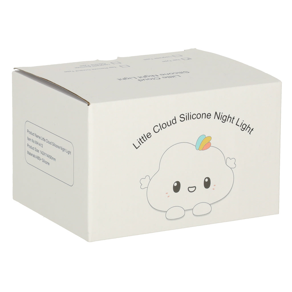 Silikonowa lampka nocna dla dzieci – Biała chmurka RGB 3+