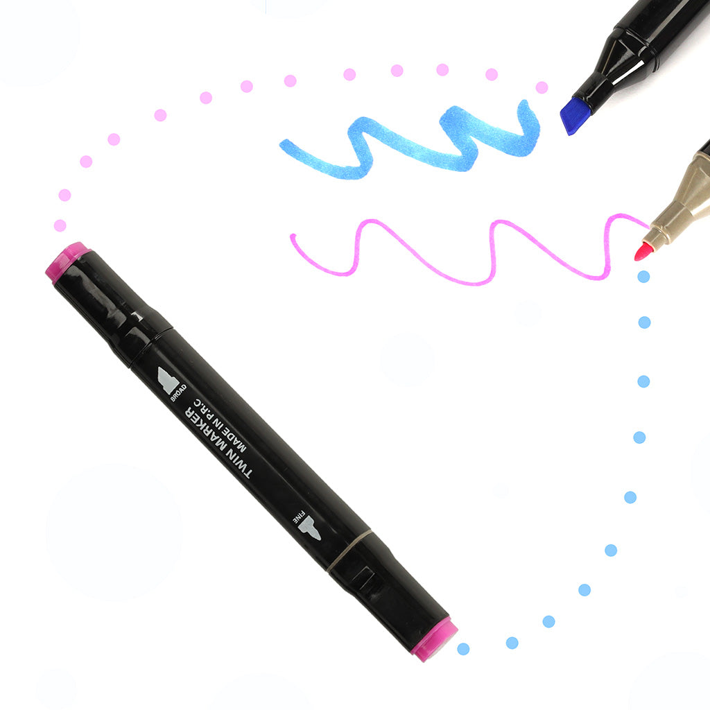 120 Dual-Tip Alcohol Markers Set with Stand & Case