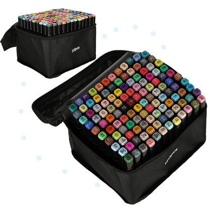 120 Dual-Tip Alcohol Markers Set with Stand & Case