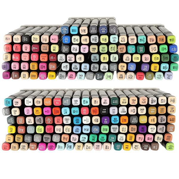 204 markery alkoholowe dwustronne w etui z organizerem