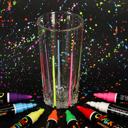 8-Pack Liquid Chalk Markers for Glass, Windows & Chalkboards