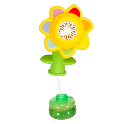 Automatic Flower Bubble Machine for Kids with Lights & Rechargeable Battery