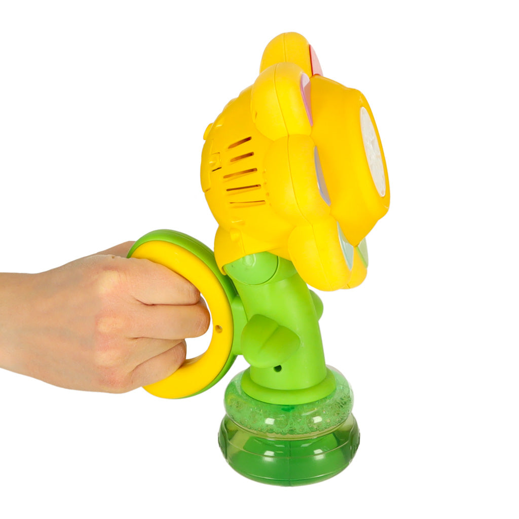 Automatic Flower Bubble Machine for Kids with Lights & Rechargeable Battery