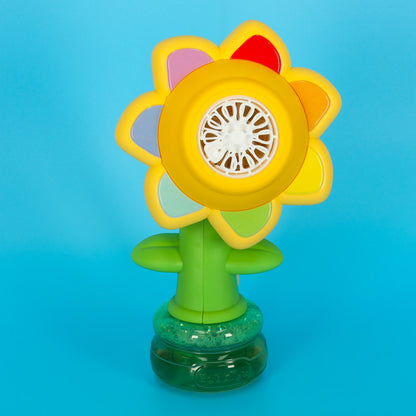 Automatic Flower Bubble Machine for Kids with Lights & Rechargeable Battery