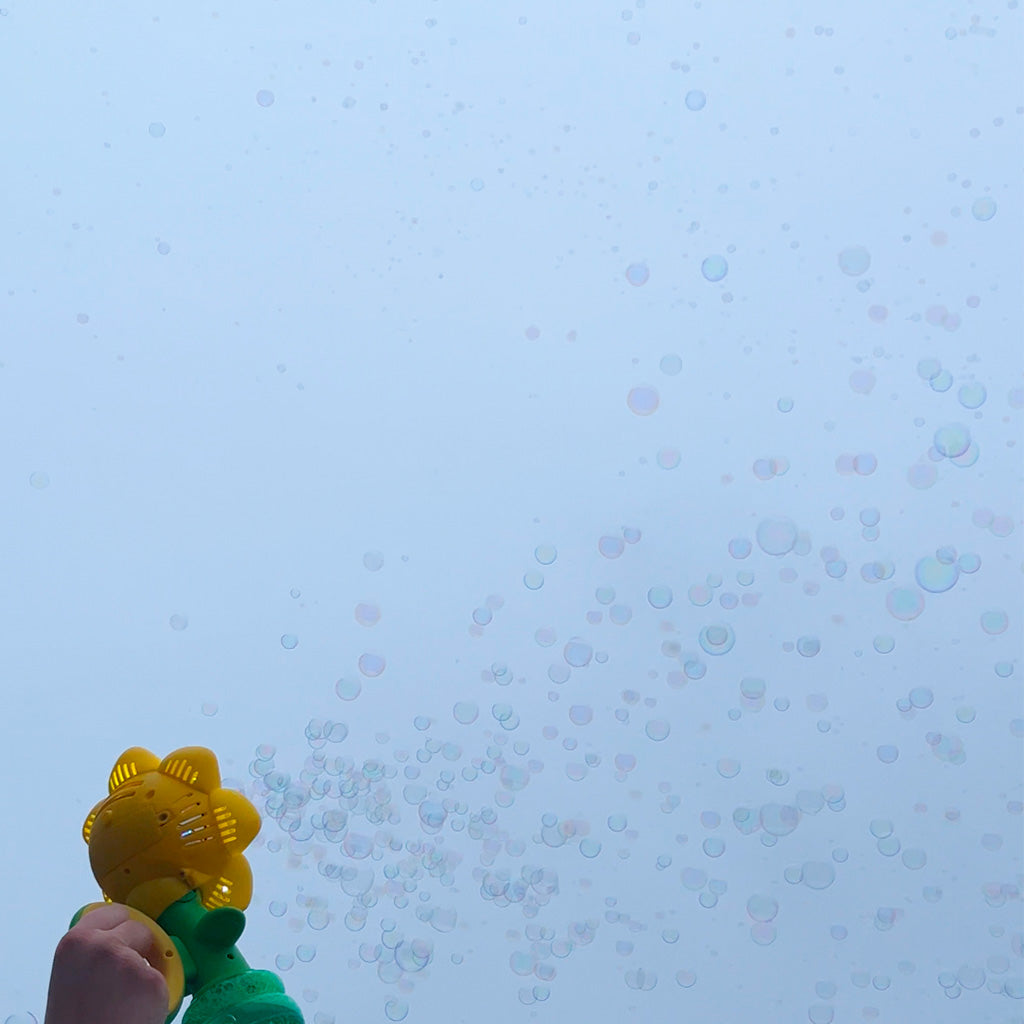 Automatic Flower Bubble Machine for Kids with Lights & Rechargeable Battery