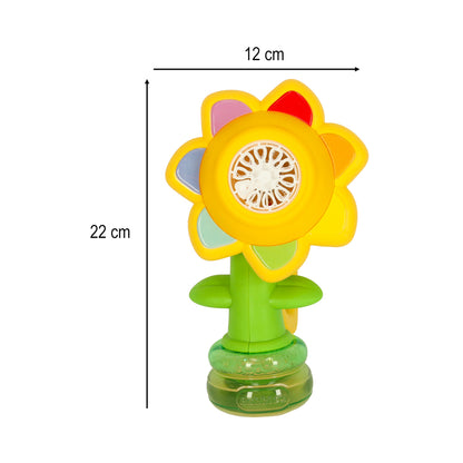 Automatic Flower Bubble Machine for Kids with Lights & Rechargeable Battery