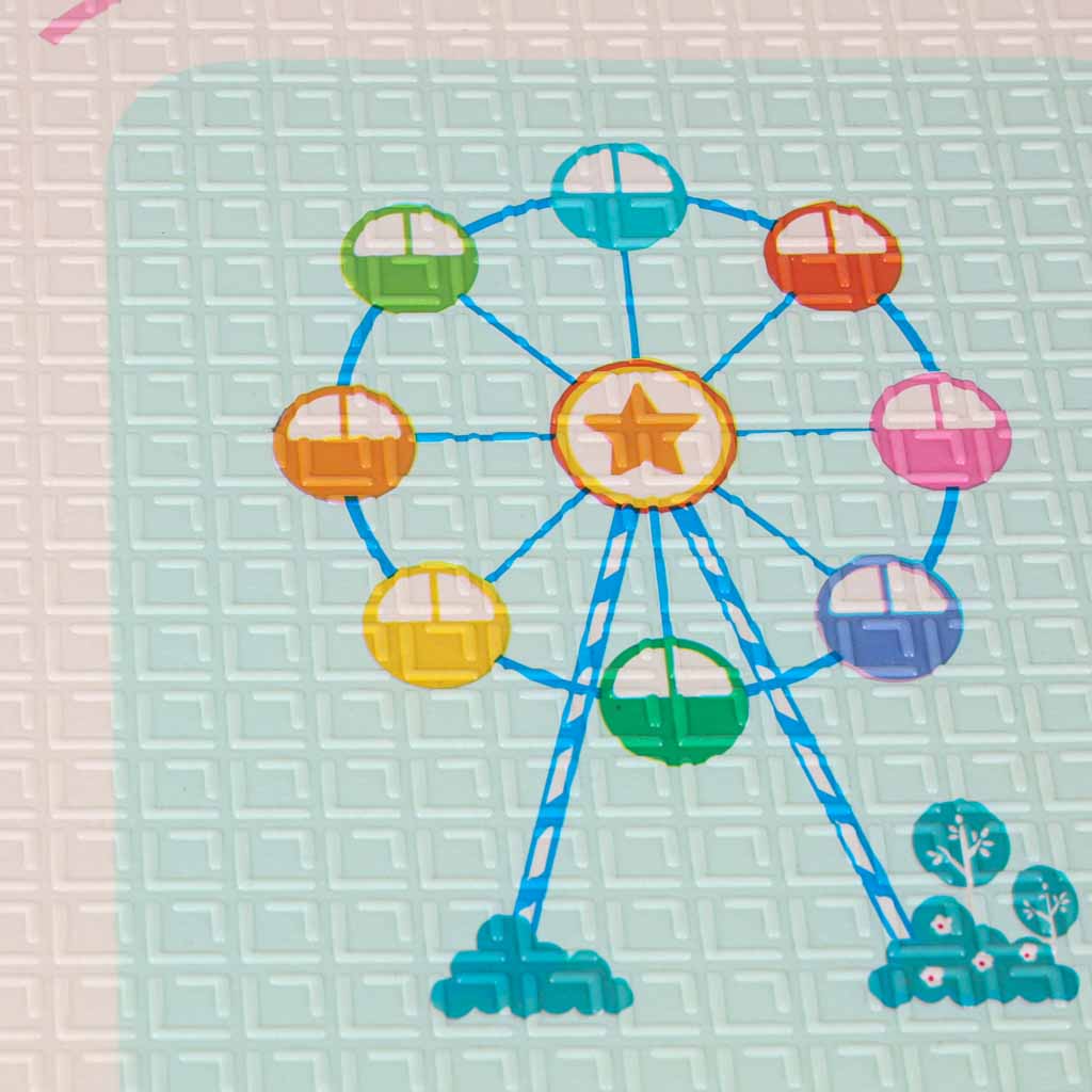 Składana mata do zabawy dla dzieci 180 × 200 cm – dwustronna pianka XPE