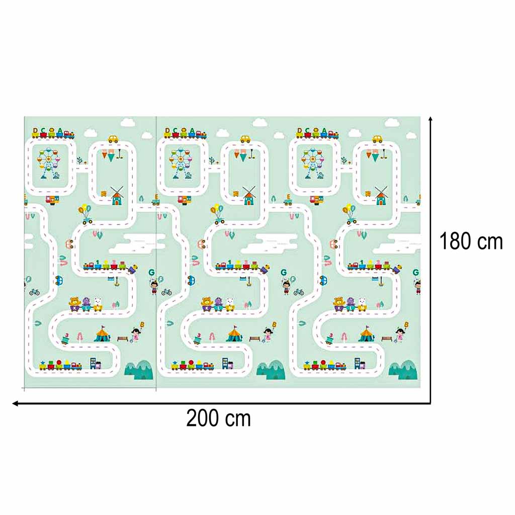 Składana mata do zabawy dla dzieci 180 × 200 cm – dwustronna pianka XPE