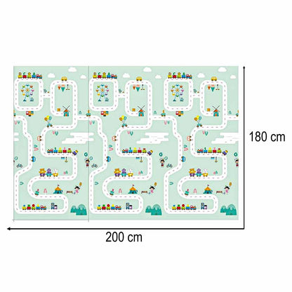 Składana mata do zabawy dla dzieci 180 × 200 cm – dwustronna pianka XPE