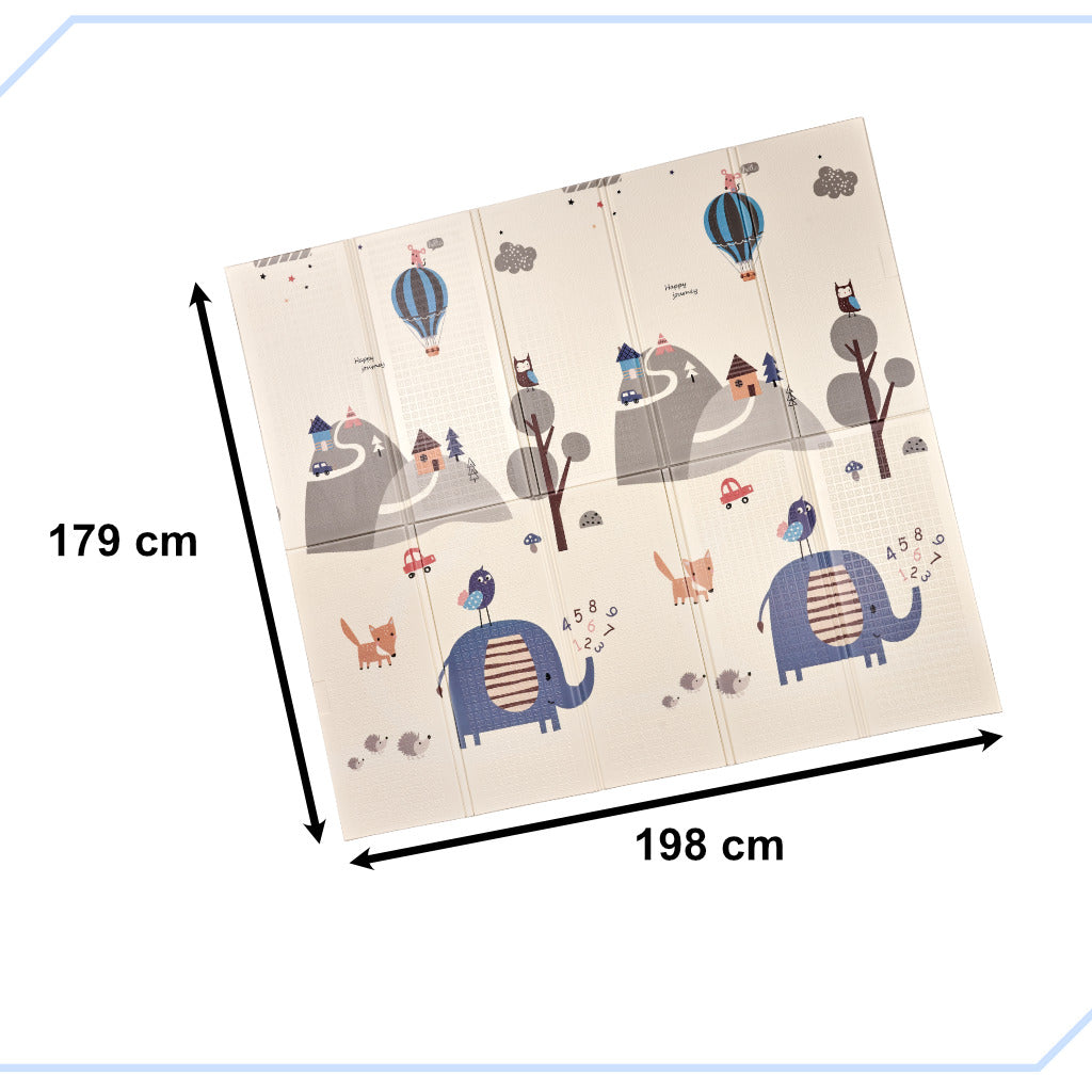 Foldable Double-Sided Foam Play Mat Street & Forest 179 × 198 cm