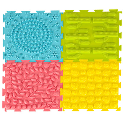 8-Piece Sensory Floor Mat Set for Kids – Textured Therapy Puzzle Tiles