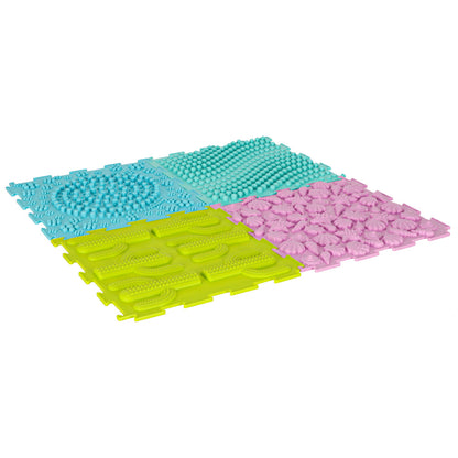 8-Piece Sensory Floor Mat Set for Kids – Textured Therapy Puzzle Tiles