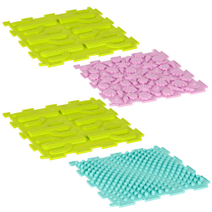 8-Piece Sensory Floor Mat Set for Kids – Textured Therapy Puzzle Tiles