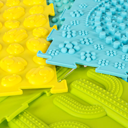 8-Piece Sensory Floor Mat Set for Kids – Textured Therapy Puzzle Tiles