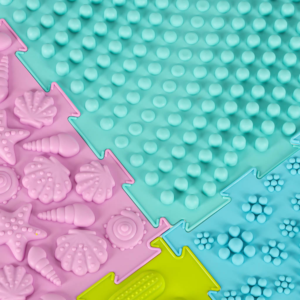 8-Piece Sensory Floor Mat Set for Kids – Textured Therapy Puzzle Tiles
