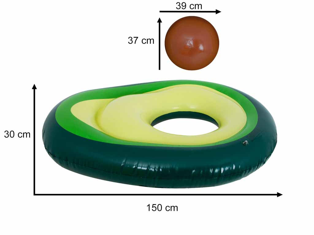 Avocado Inflatable Pool Float with Beach Ball 150x115 cm