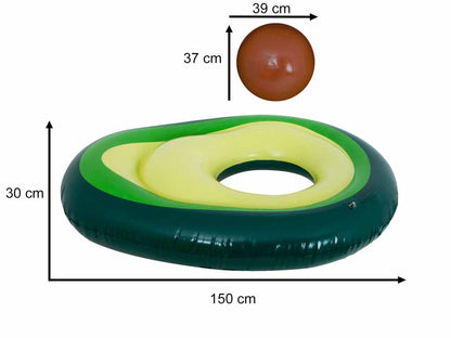 Avocado Inflatable Pool Float with Beach Ball 150x115 cm
