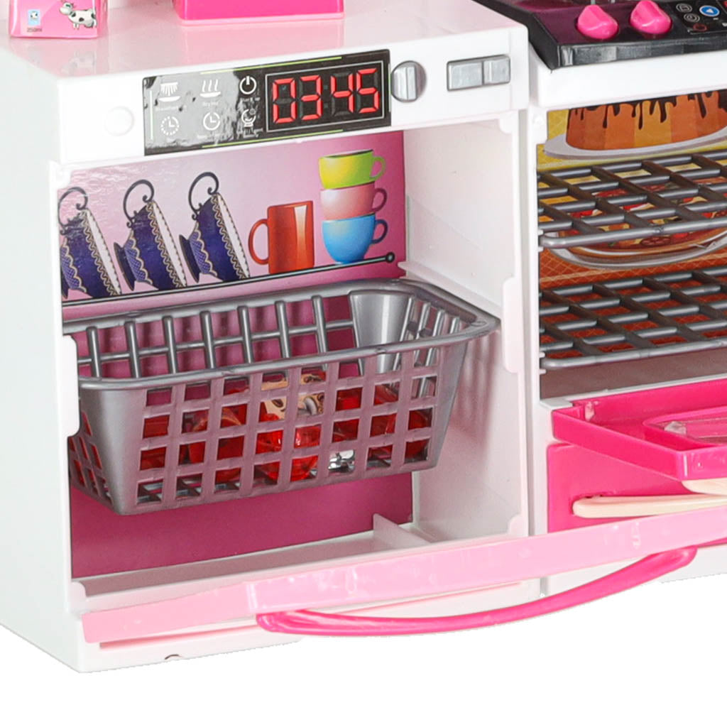 Dollhouse Kitchen Furniture Set – 4 Modules with Fridge & Dishwasher