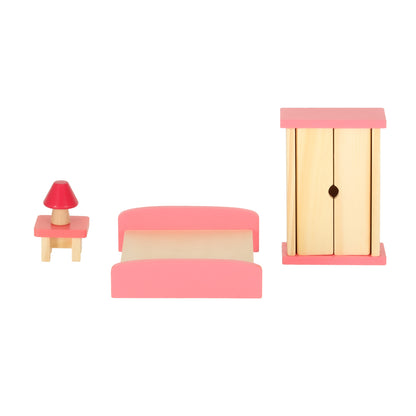 Wooden Dollhouse Furniture Set – 19-Piece Dollhouse Accessories