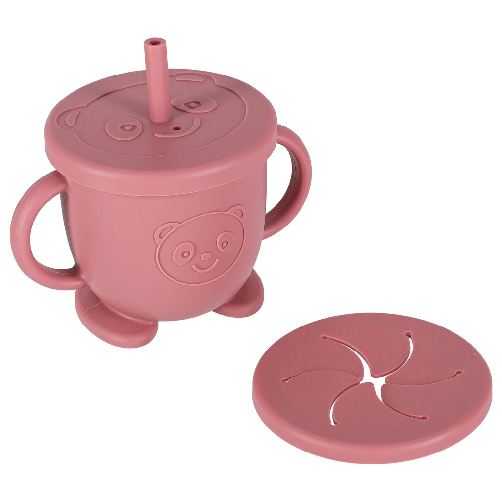9-Piece Silicone Baby Feeding Set – Crab Design Pink