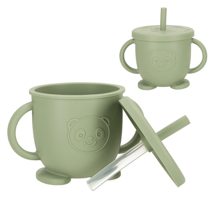 Silikonowy zestaw do karmienia Green Owl – 8 elementów