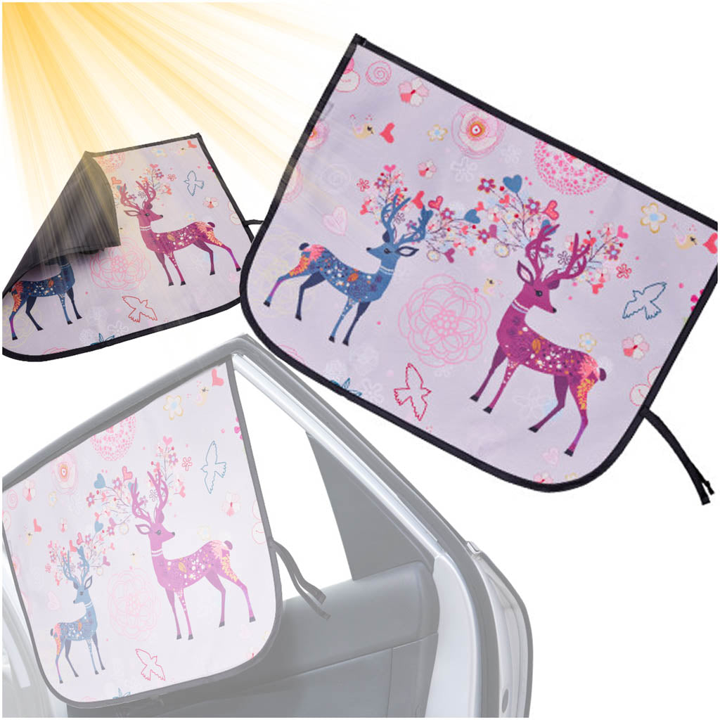 Magnetic Car Window Sun Shade Deer UV Protection Curtain