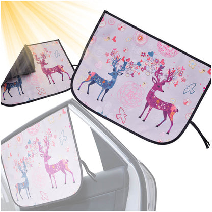 Magnetic Car Window Sun Shade Deer UV Protection Curtain