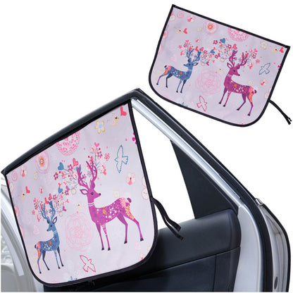 Magnetic Car Window Sun Shade Deer UV Protection Curtain