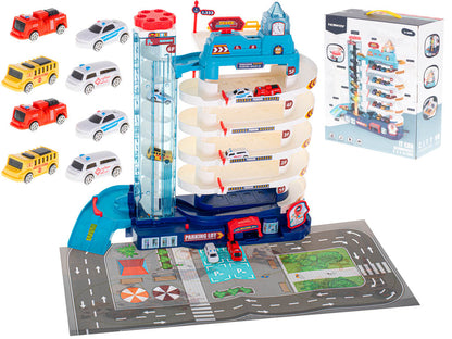 5-Level Parking Garage with Electric Elevator & 8 Cars