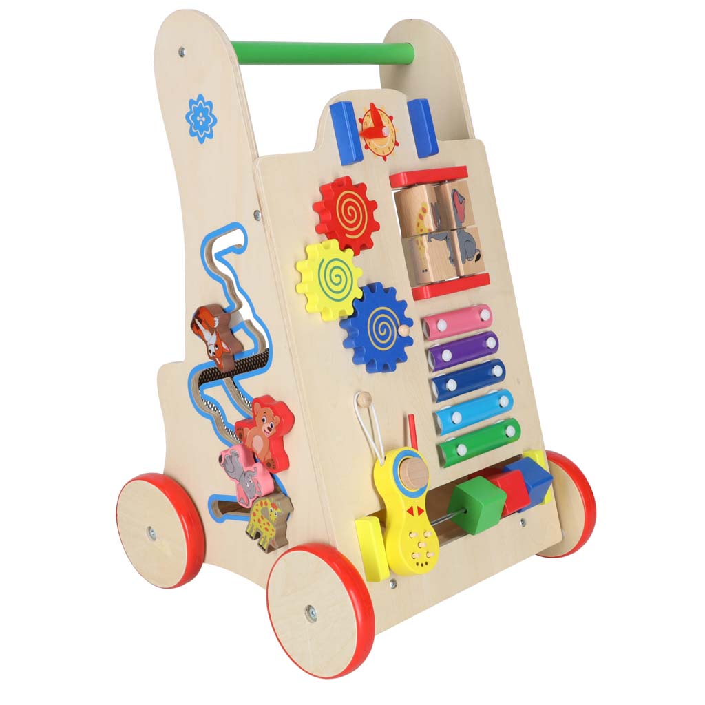 Wooden Baby Walker with Activity Cube 6-in-1