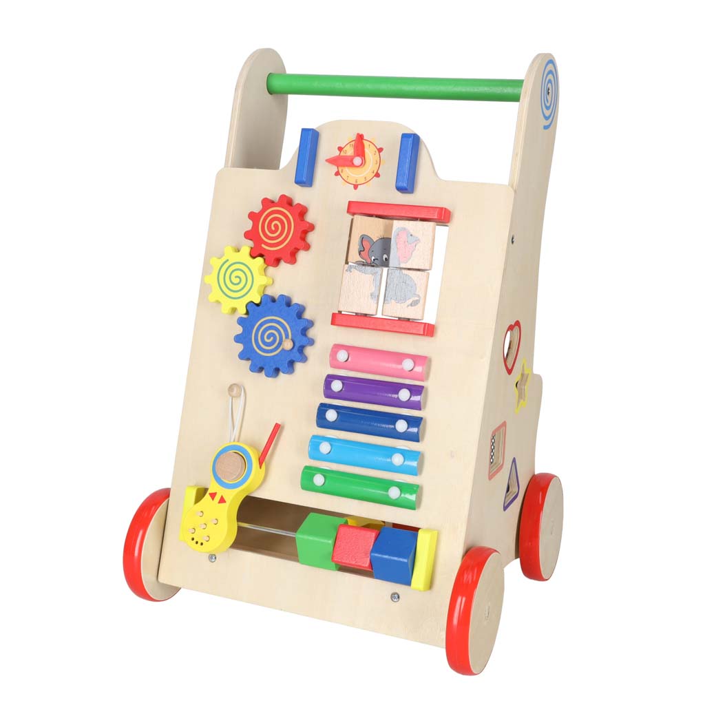 Wooden Baby Walker with Activity Cube 6-in-1