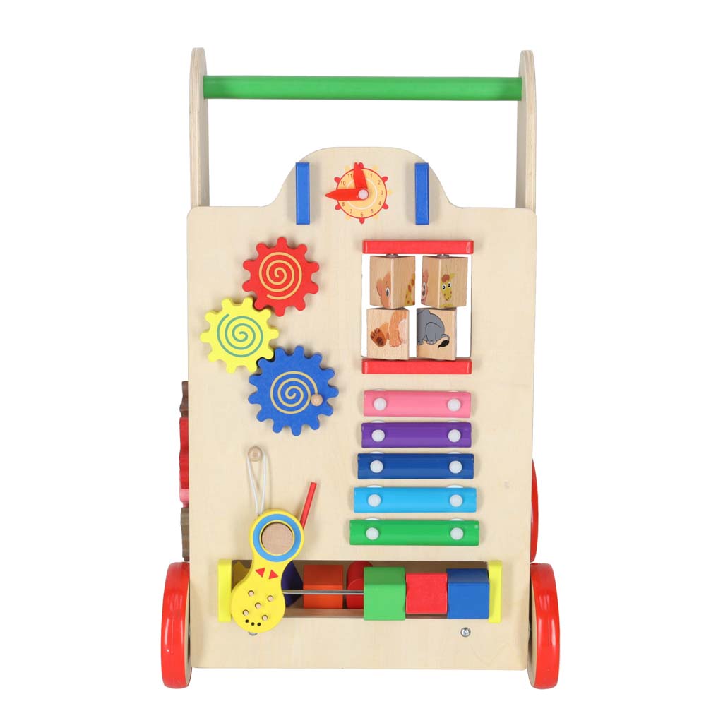 Wooden Baby Walker with Activity Cube 6-in-1