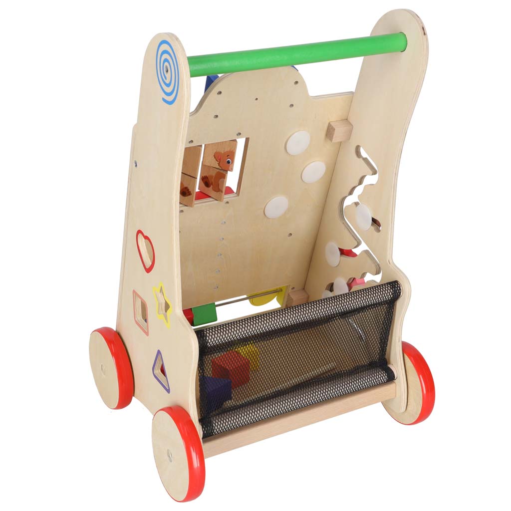 Wooden Baby Walker with Activity Cube 6-in-1