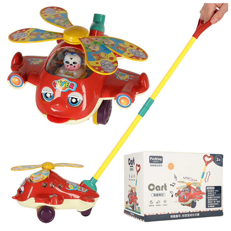 Kids Push Along Airplane Toy with Sound & Spinning Propellers