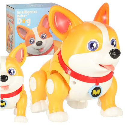 Interaktywna zabawka dla psa Corgi z podświetlanymi uszami, muzyką i funkcją chodzenia