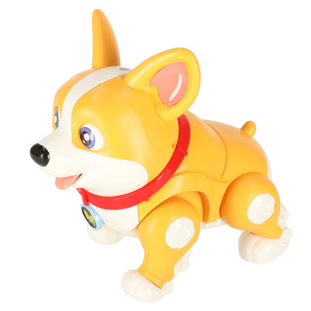 Interaktywna zabawka dla psa Corgi z podświetlanymi uszami, muzyką i funkcją chodzenia