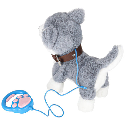 Interactive Husky Walking Dog Toy with Leash – Barking Plush Puppy