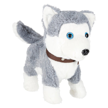 Interactive Husky Walking Dog Toy with Leash – Barking Plush Puppy