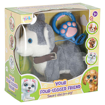 Interactive Husky Walking Dog Toy with Leash – Barking Plush Puppy