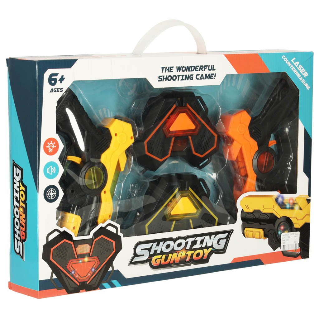 Laser Tag Set for Kids – 2 Infrared Blasters & Target Vests