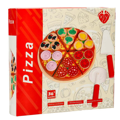 Drewniany Zestaw Do Zabawy w Pizzę dla Dzieci – 27 Elementów