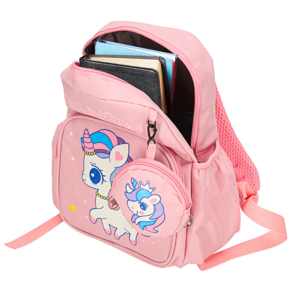 Kids Unicorn Backpack – Pink Preschool Backpack with Front Pouch