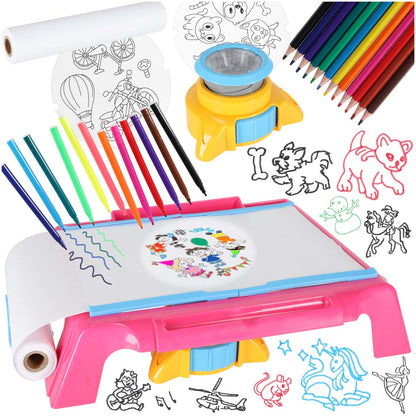 Kids Drawing Projector Table Set – Pink Edition