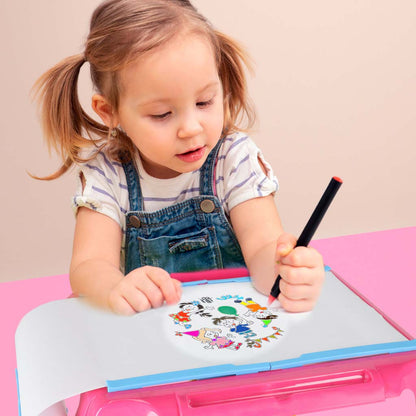 Kids Drawing Projector Table Set – Pink Edition