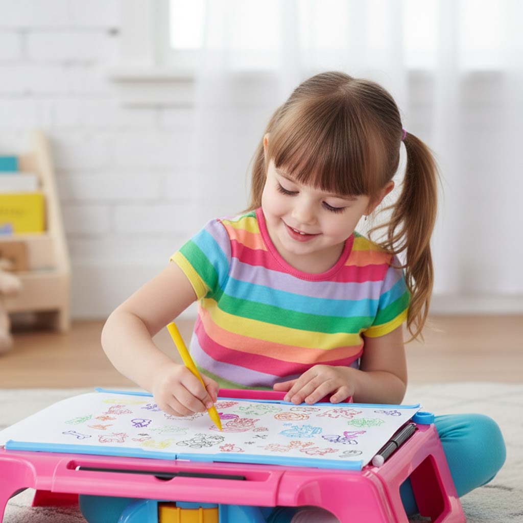 Kids Drawing Projector Table Set – Pink Edition